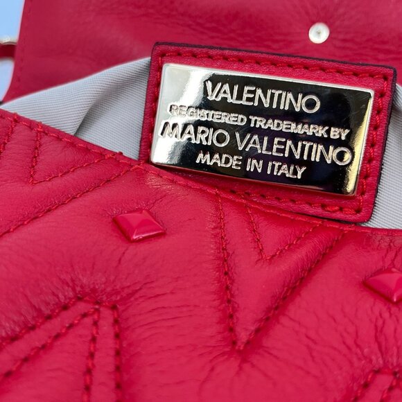 Valentino by Mario Valentino Poisson Crossbody Red Quilted Leather Bag - Picture 15 of 16
